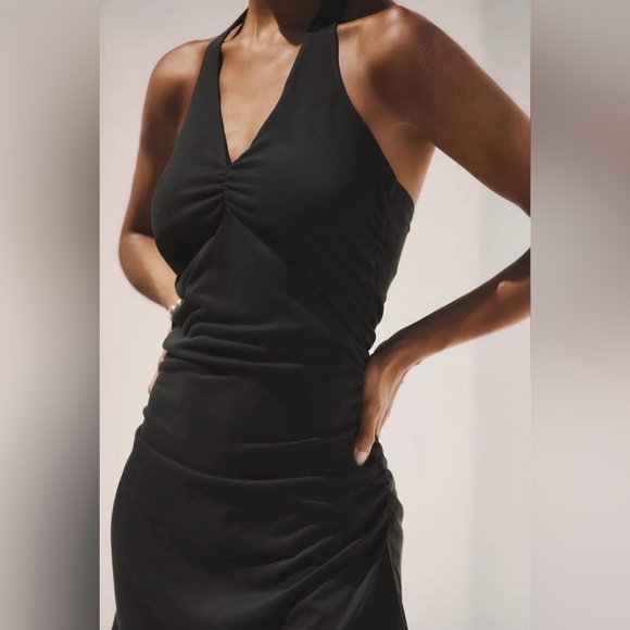 Anthropologie Ariana Cupro Halter Dress - Picture 3 of 6